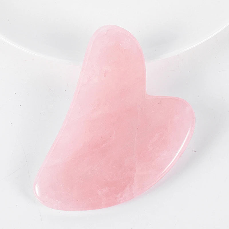 Rose Quartz Gouache Scraper Gua Sha Massage