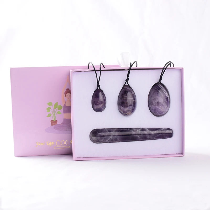Egg Set 4pc Box Natural Jade