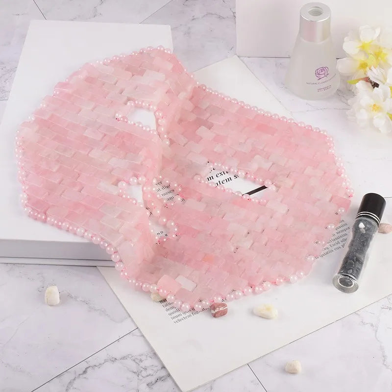 Rose Quartz Face Mask Cold Therapy 100% natural