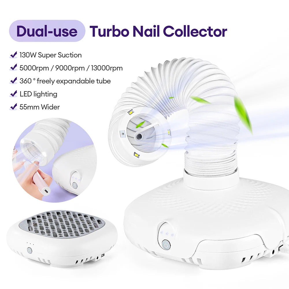130W Super Suction Brushless Nail Dust