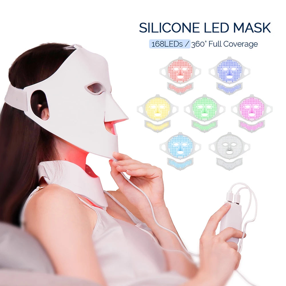 Foreverlily Face Neck Silicone LED Mask 7 Colors