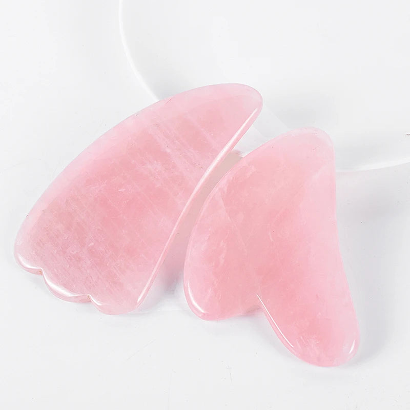 Rose Quartz Gouache Scraper Gua Sha Massage