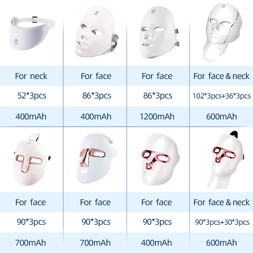 7 Colors Photon Facial LED Mask Red Light Therapy