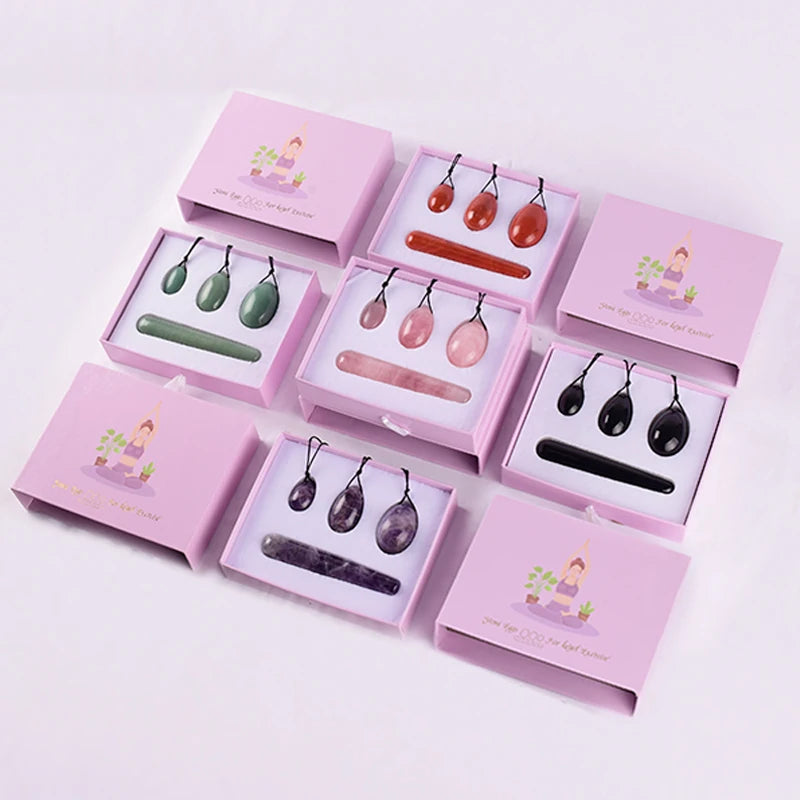Egg Set 4pc Box Natural Jade