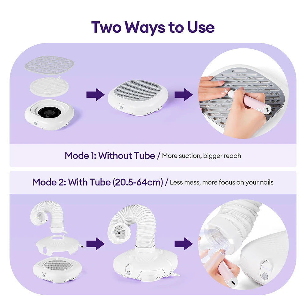 130W Super Suction Brushless Nail Dust