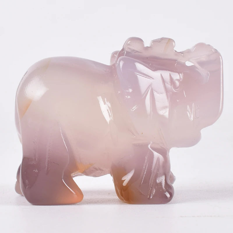 Whosale 2 Inch Jade Crystal Elephant Figurines Craft Hand Carved 100 %