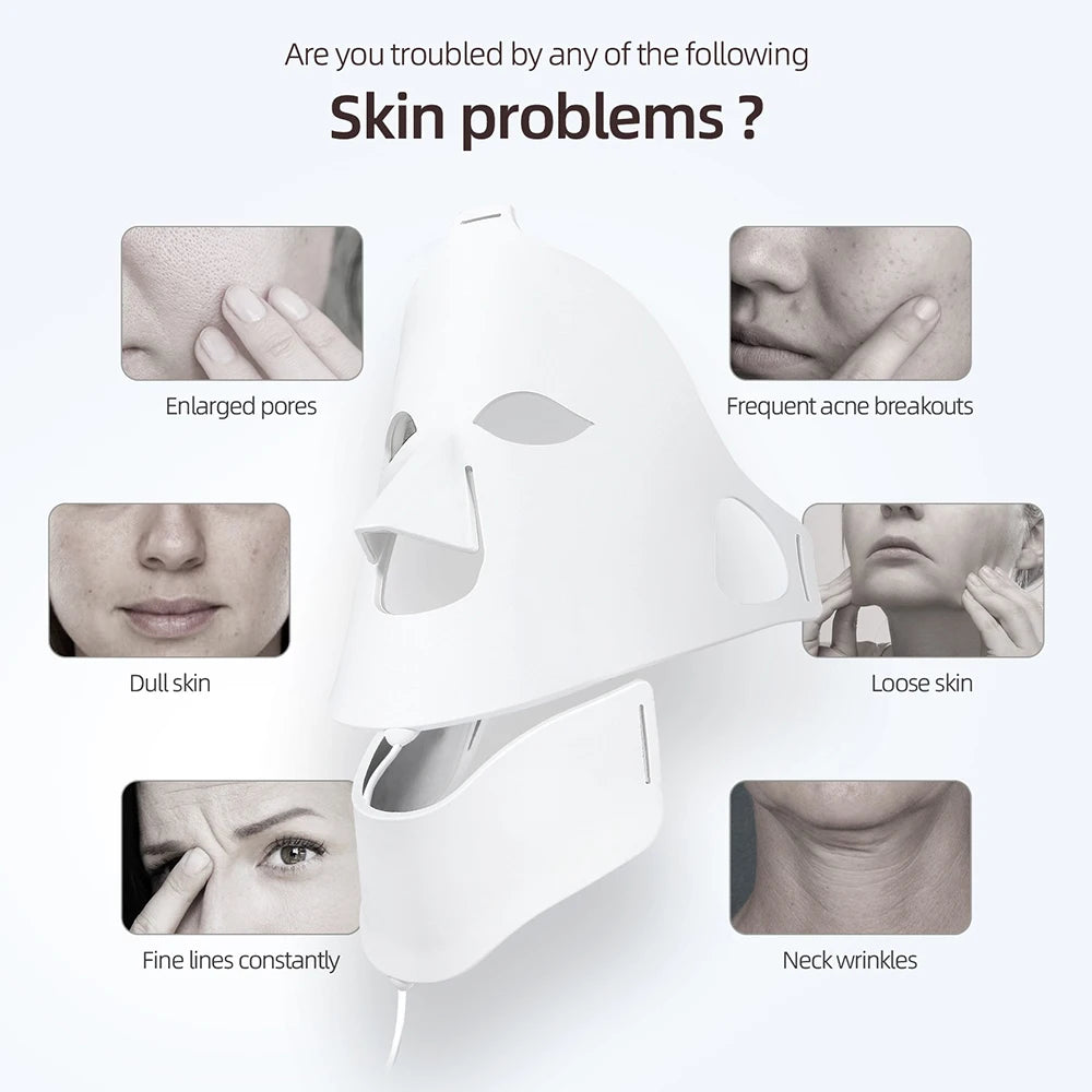 Foreverlily Face Neck Silicone LED Mask 7 Colors