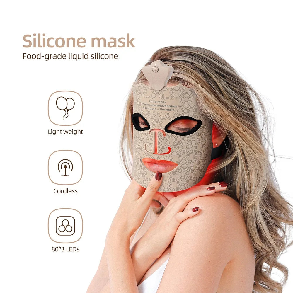 7 Colors Photon Silicone Face LED Mask 3D