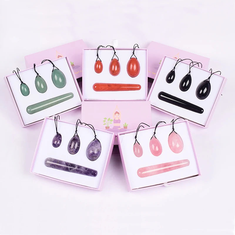 Egg Set 4pc Box Natural Jade