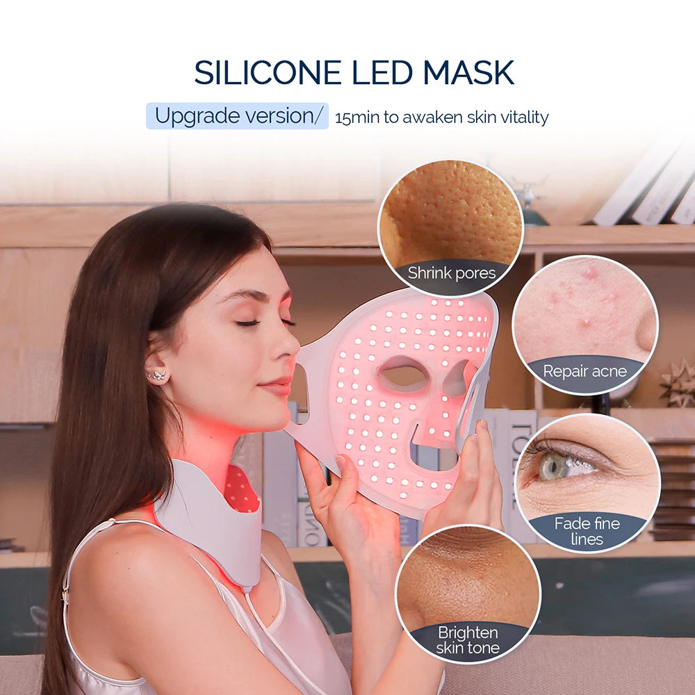 Foreverlily Face Neck Silicone LED Mask 7 Colors