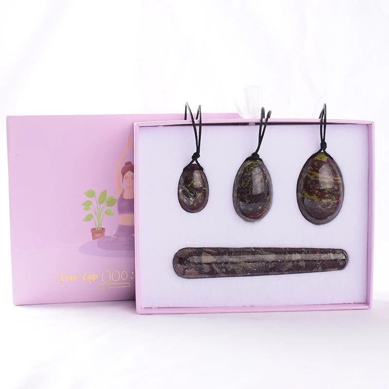 Egg Set 4pc Box Natural Jade