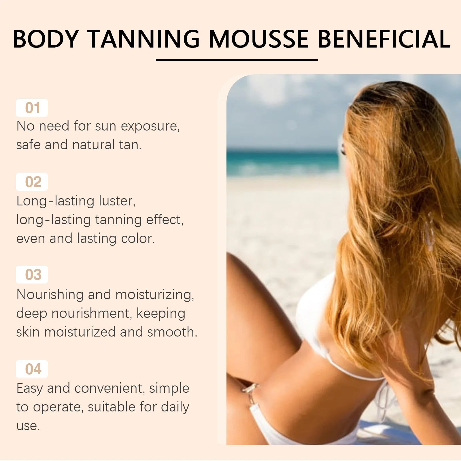 Body Self Tanning Mousse Fake Tan Bronze Skin