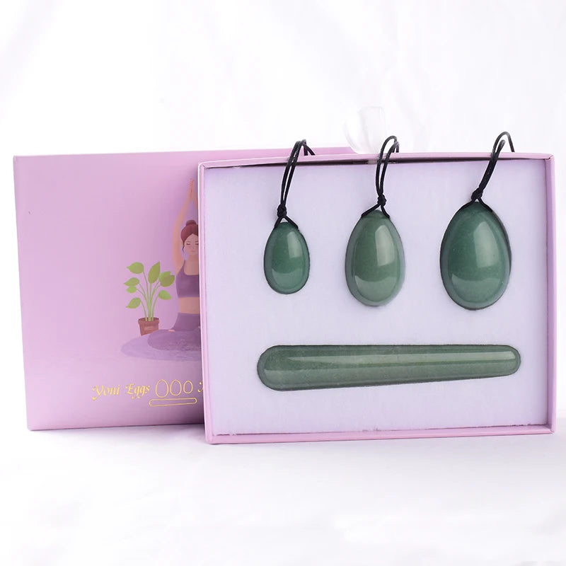 Egg Set 4pc Box Natural Jade