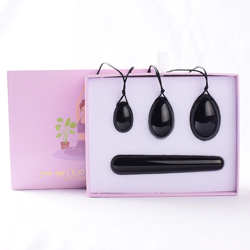 Egg Set 4pc Box Natural Jade