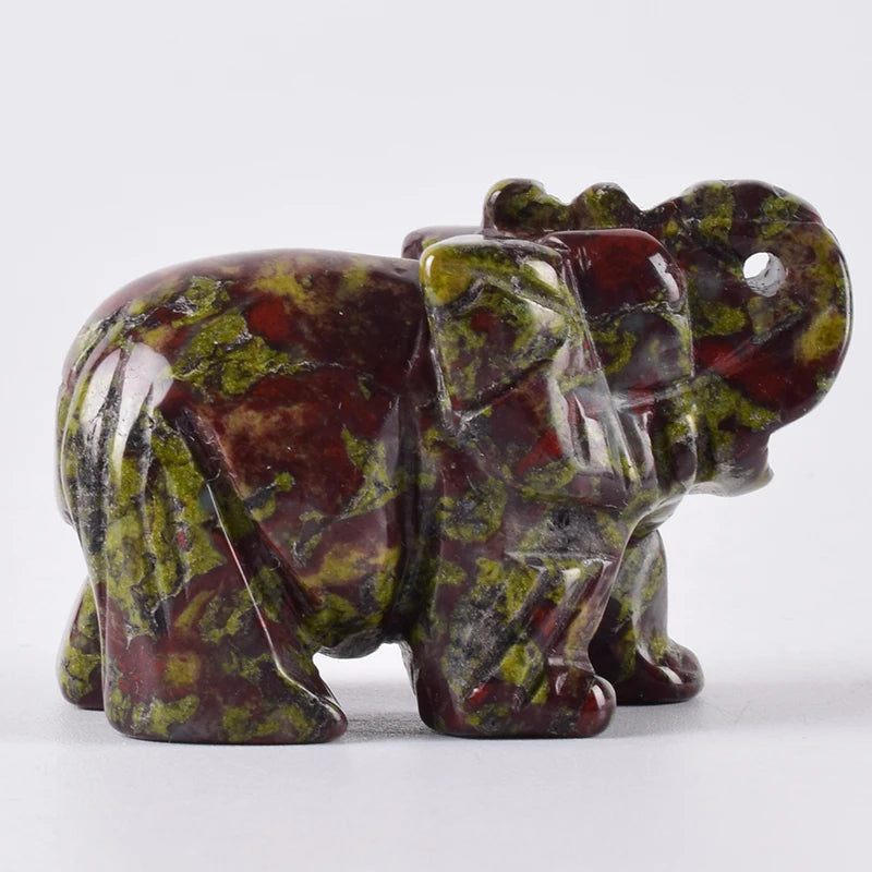 Whosale 2 Inch Jade Crystal Elephant Figurines Craft Hand Carved 100 %