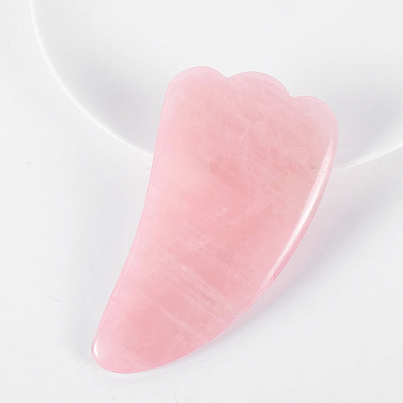 Rose Quartz Gouache Scraper Gua Sha Massage