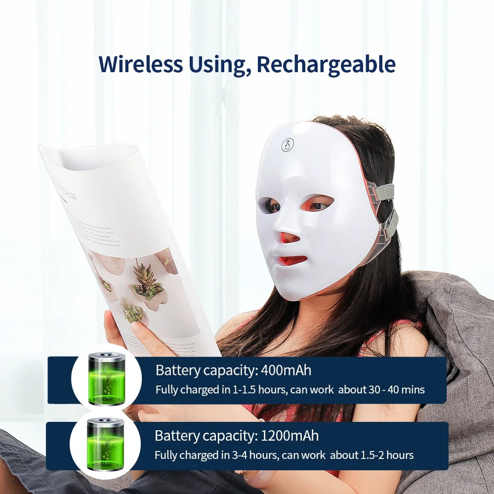 7 Colors Photon Facial LED Mask Red Light Therapy