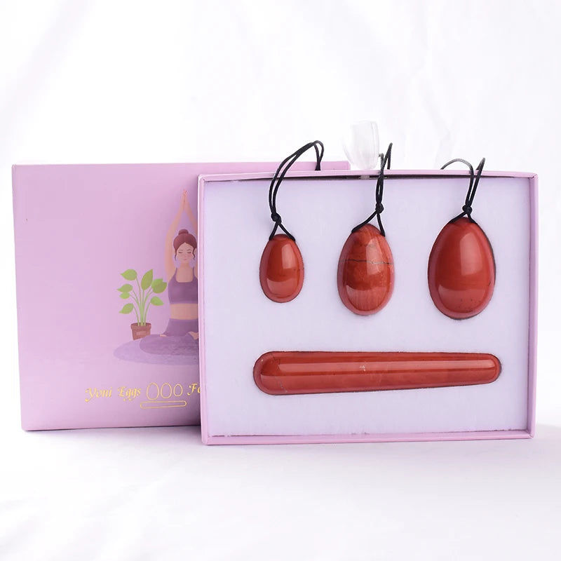 Egg Set 4pc Box Natural Jade