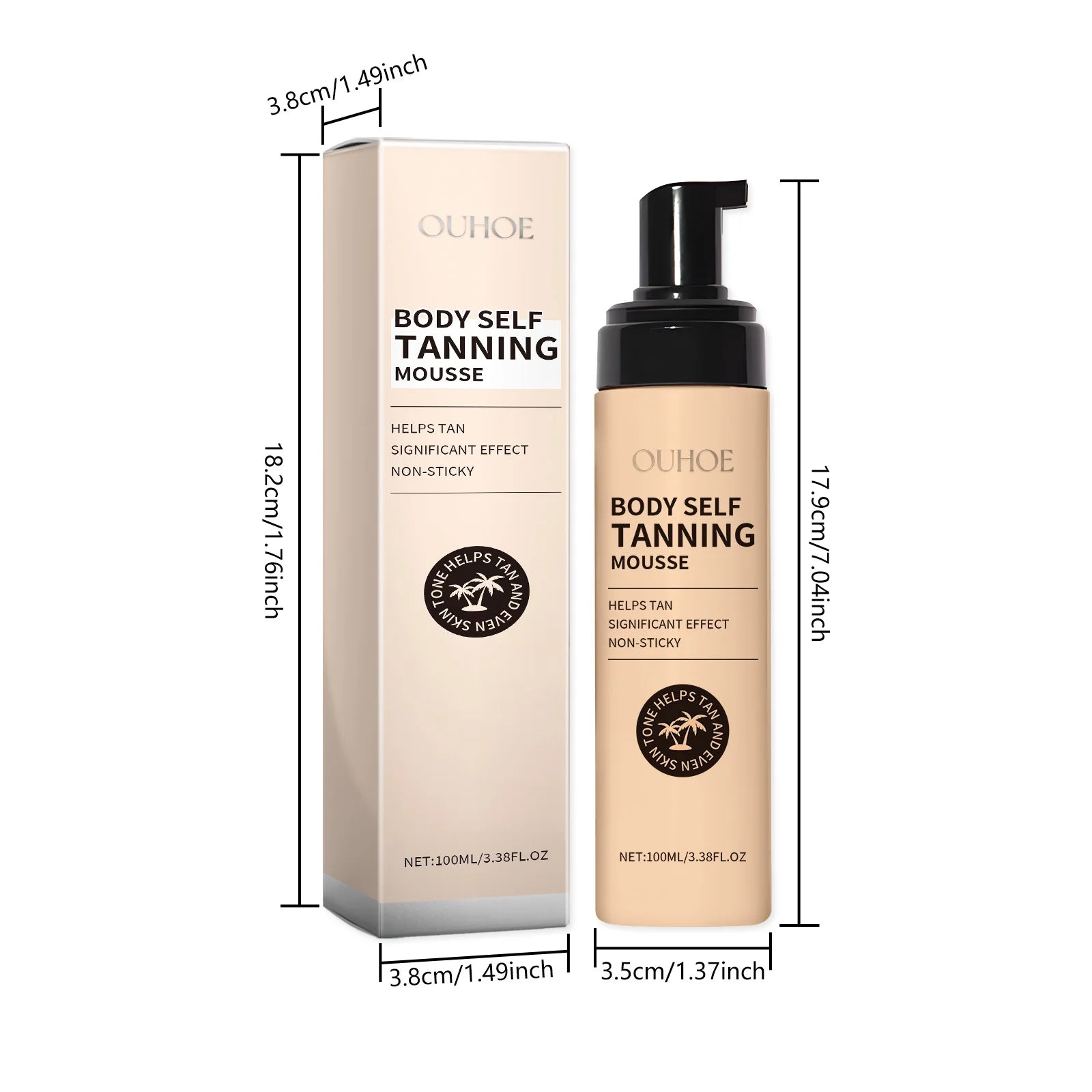 Body Self Tanning Mousse Fake Tan Bronze Skin