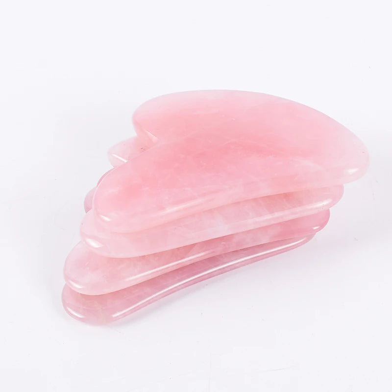 Rose Quartz Gouache Scraper Gua Sha Massage