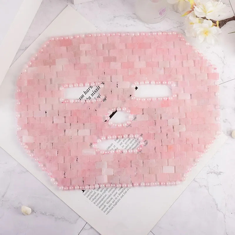 Rose Quartz Face Mask Cold Therapy 100% natural